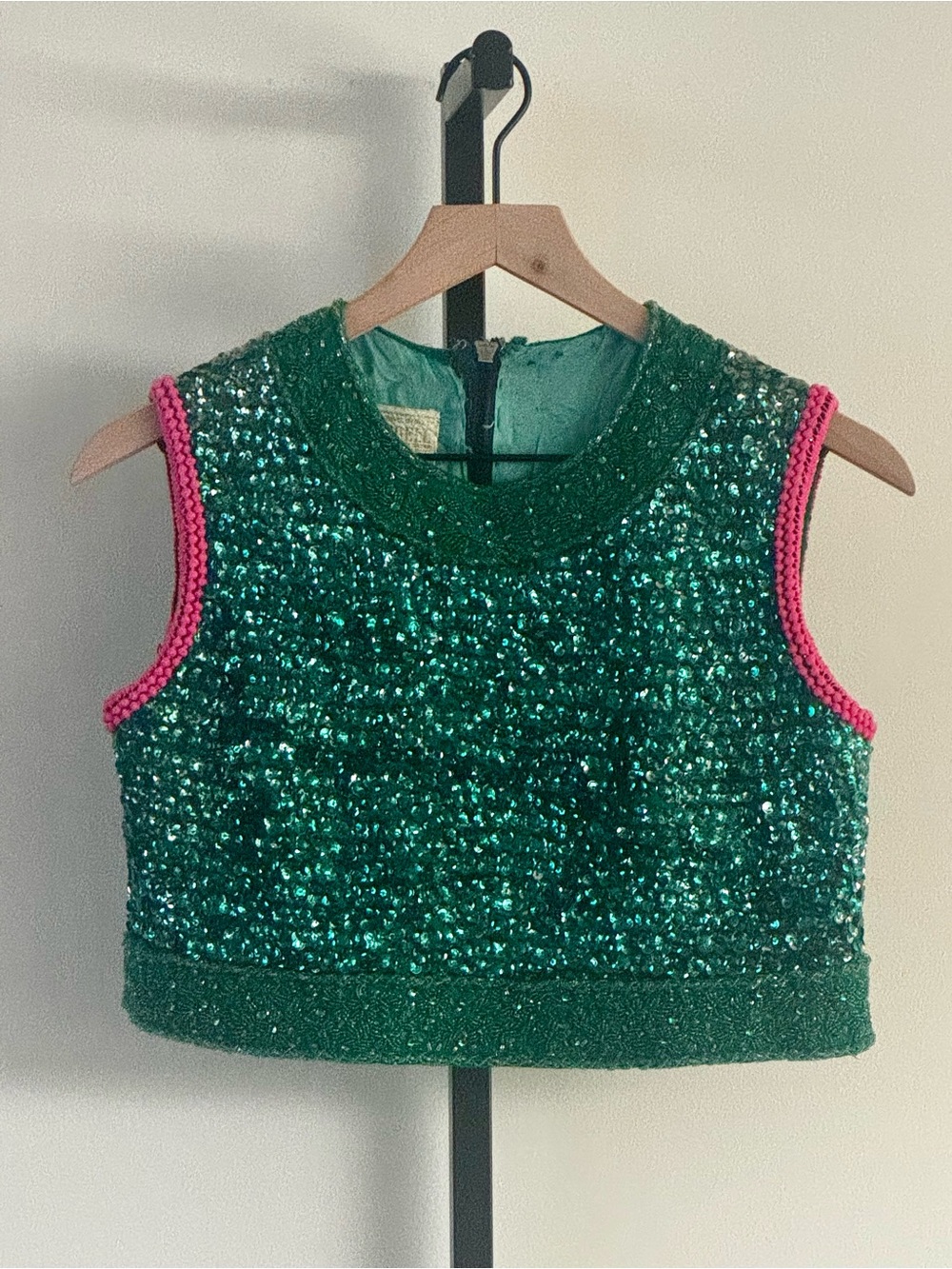 True Vintage 1950s 100% Wool Beaded Sequined Top Cardell